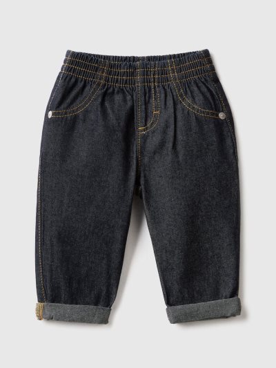 Kids' Benetton 100% Cotton Denim Jeans Blue | NZ830111