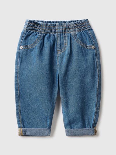 Kids' Benetton 100% Cotton Denim Jeans Light Blue | NZ074896