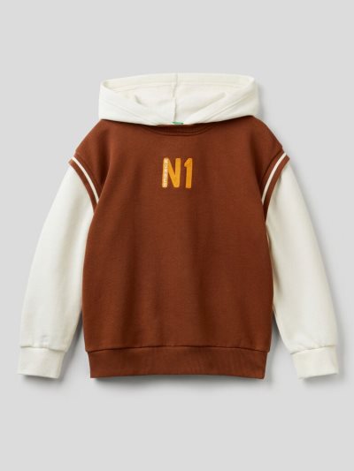 Kids' Benetton 100% Cotton Hoodie Brown | NZ129064
