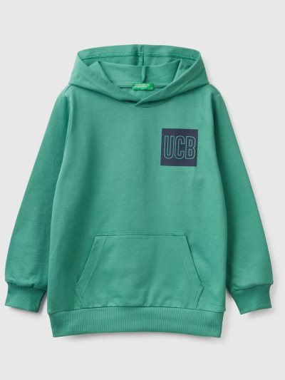 Kids' Benetton 100% Cotton Hoodie Dark Green | NZ929014