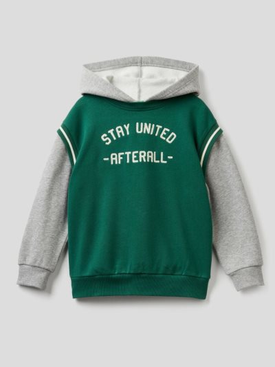 Kids' Benetton 100% Cotton Hoodie Green | NZ047037
