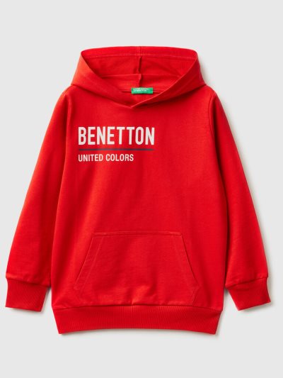 Kids' Benetton 100% Cotton Hoodie Red | NZ022149