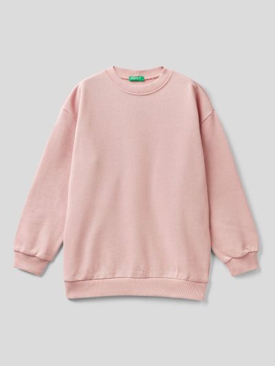 Kids' Benetton 100% Cotton Oversized Sweatshirt Soft Pink | NZ307930