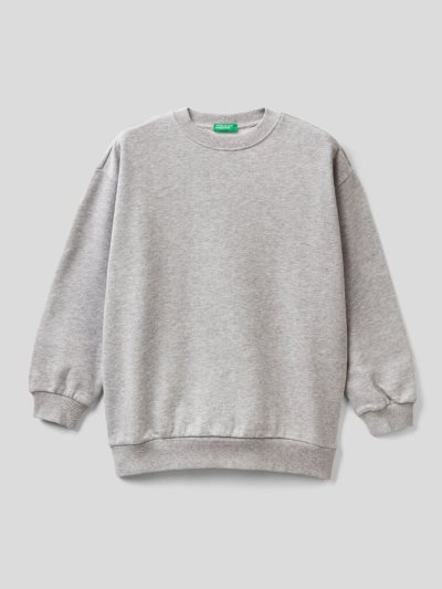 Kids' Benetton 100% Cotton Oversized Sweatshirt Grey | NZ338078