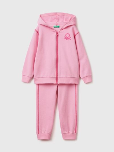Kids' Benetton 100% Cotton Sweat Tracksuits Pink | NZ121688