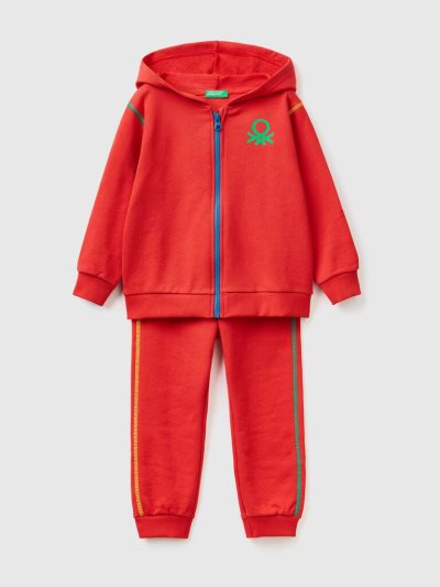 Kids' Benetton 100% Cotton Sweat Tracksuits Red | NZ389493