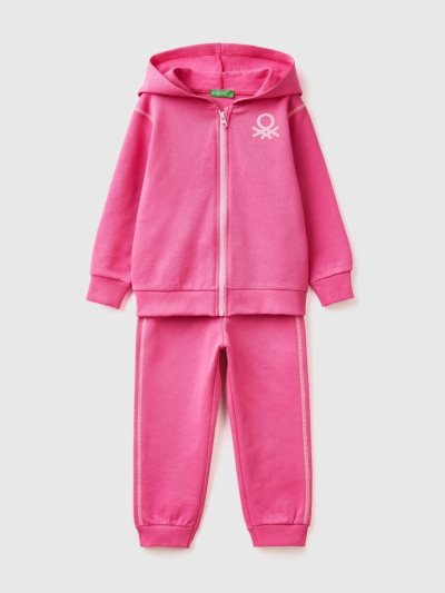 Kids' Benetton 100% Cotton Sweat Tracksuits Fuchsia | NZ481479