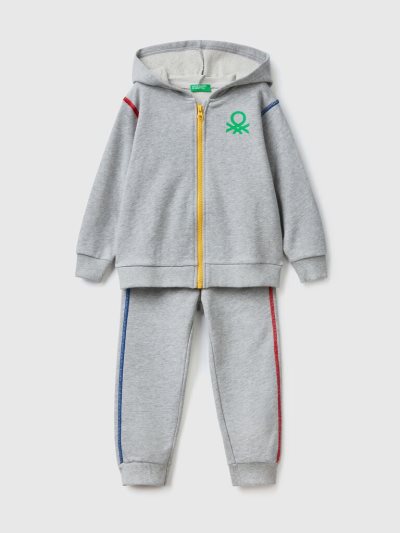 Kids' Benetton 100% Cotton Sweat Tracksuits Light Grey | NZ669299
