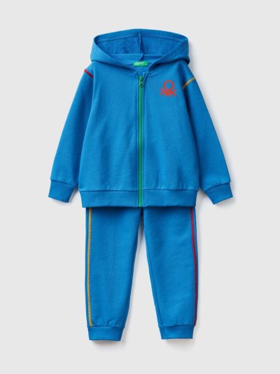 Kids' Benetton 100% Cotton Sweat Tracksuits Bright Blue | NZ963333