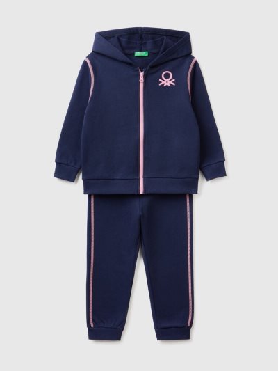 Kids' Benetton 100% Cotton Sweat Tracksuits Blue | NZ978858