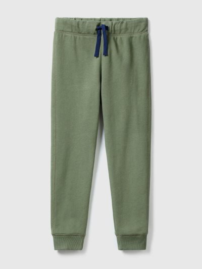 Kids' Benetton 100% Cotton Sweatpants Military Green | NZ530426