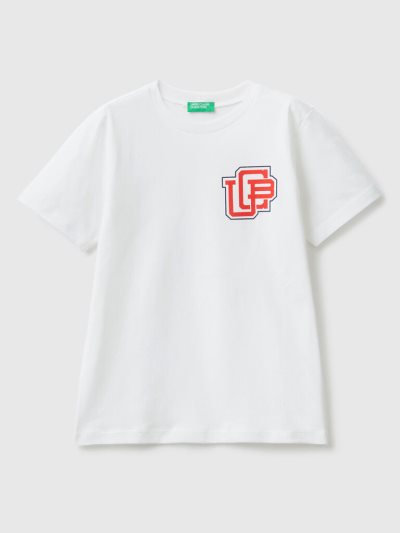 Kids' Benetton 100% Organic Cotton Short Sleeve T-shirts White | NZ536873