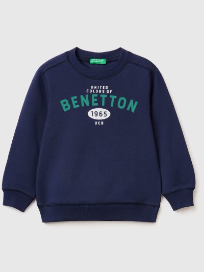 Kids' Benetton 100% Organic Cotton Sweatshirt Dark Blue | NZ065105