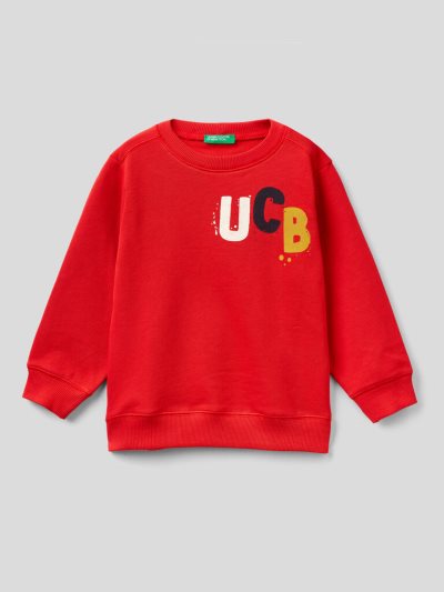 Kids' Benetton 100% Organic Cotton Sweatshirt Red | NZ258794