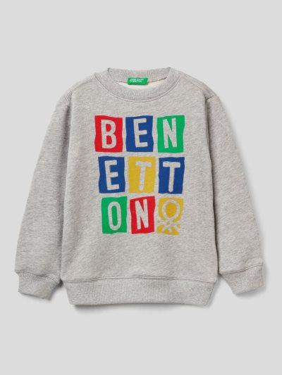 Kids' Benetton 100% Organic Cotton Sweatshirt Grey | NZ471077