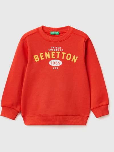 Kids' Benetton 100% Organic Cotton Sweatshirt Red | NZ515231