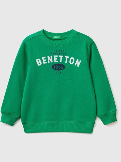 Kids' Benetton 100% Organic Cotton Sweatshirt Green | NZ734465