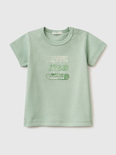 Kids' Benetton 100% Organic Cotton T Shirts Light Green | NZ268007