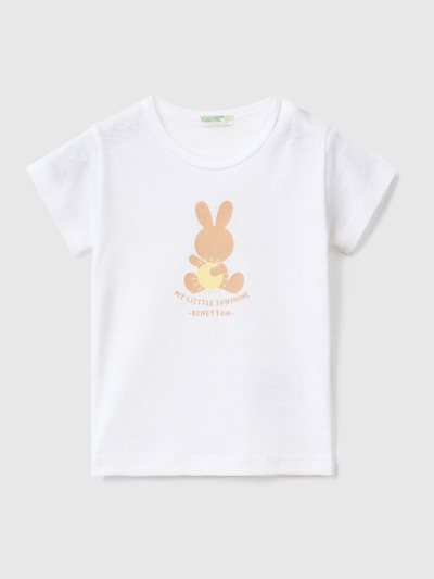 Kids' Benetton 100% Organic Cotton T Shirts White | NZ694598