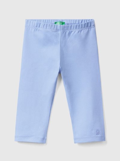 Kids' Benetton 3/4 Stretch Cotton Leggings Periwinkle | NZ205117