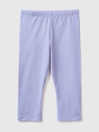 Kids' Benetton 3/4 Stretch Cotton Leggings Periwinkle | NZ858993