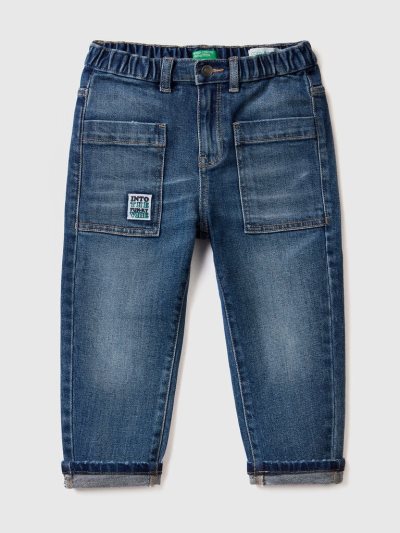 Kids' Benetton Baggy Fit Jeans Blue | NZ208544