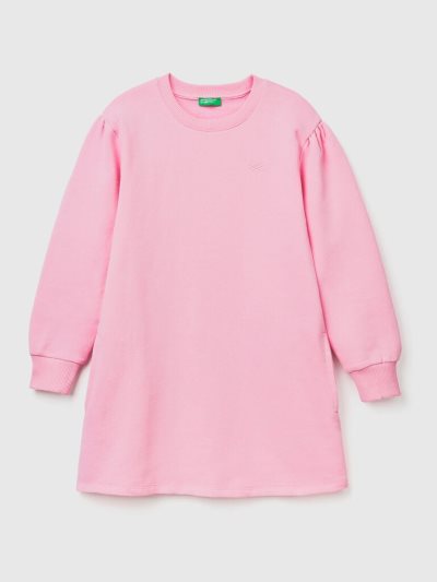Kids' Benetton Balloon Sleeves Dress Pink | NZ365462