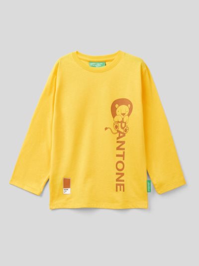 Kids' Benetton Benettonxpantone™ Long Sleeve T-shirts Yellow | NZ263739