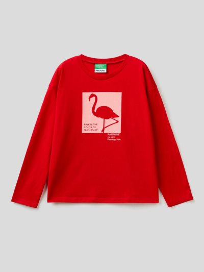 Kids' Benetton Benettonxpantone™ Long Sleeve T-shirts Red | NZ363280