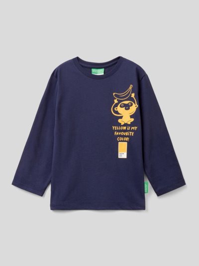 Kids' Benetton Benettonxpantone™ Long Sleeve T-shirts Dark Blue | NZ391657