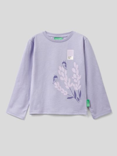 Kids' Benetton Benettonxpantone™ Long Sleeve T-shirts Lilac | NZ472232