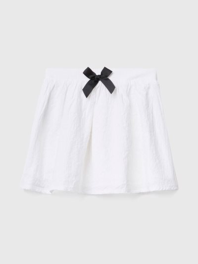 Kids' Benetton Bow Mini Skirts White | NZ724107