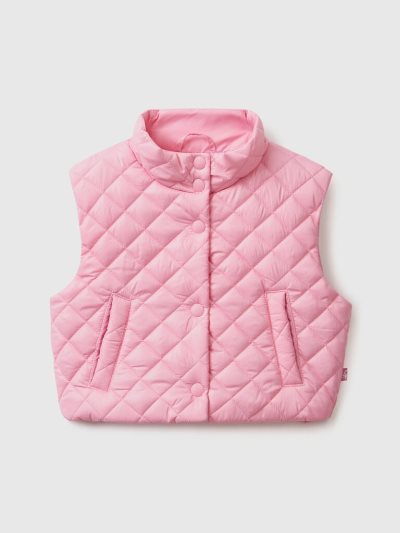 Kids' Benetton Boxy Fit Quilted Vest Pink | NZ892003