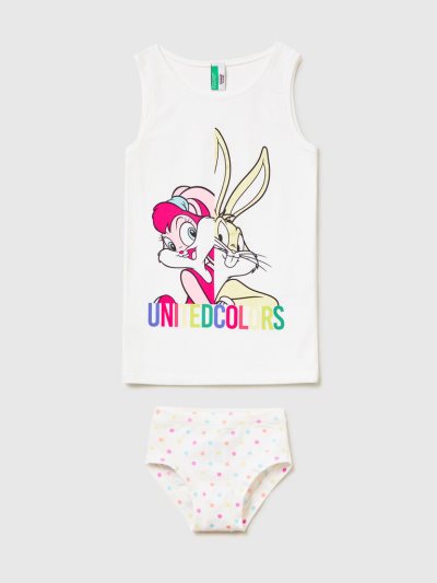Kids' Benetton Bugs Bunny & Lola And Underwear Tanks White | NZ663273
