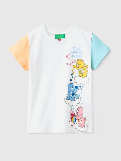 Kids' Benetton Care Bears™ Color Block Short Sleeve T-shirts White | NZ911385