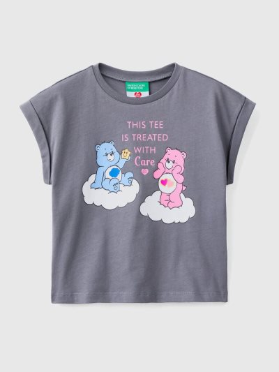 Kids' Benetton Care Bears™ Print Short Sleeve T-shirts Dark Grey | NZ512578