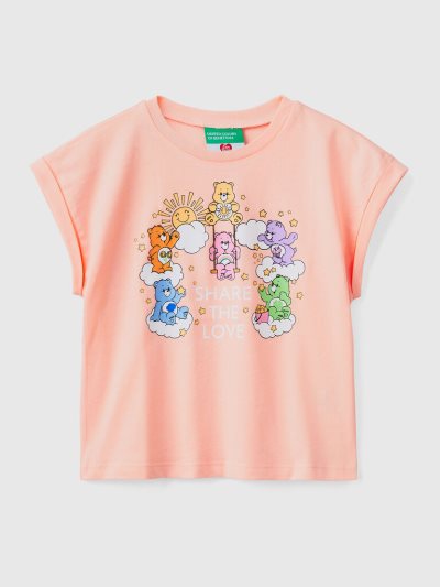 Kids' Benetton Care Bears™ Print Short Sleeve T-shirts Soft Pink | NZ715150