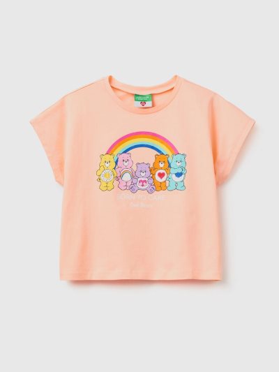 Kids' Benetton Care Bears™ Print Short Sleeve T-shirts Soft Pink | NZ891853
