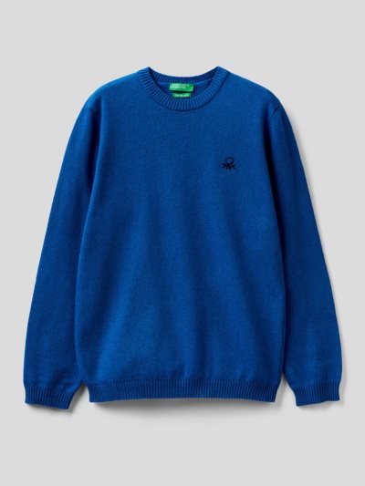 Kids' Benetton Cashmere And Wool Blend Sweaters Bright Blue | NZ658537