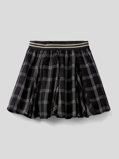 Kids' Benetton Check Short Skirts Black | NZ871919
