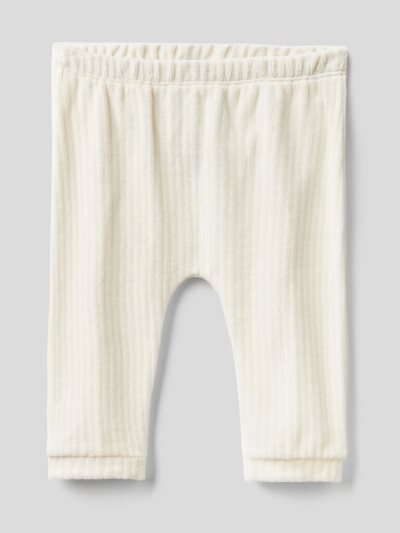 Kids' Benetton Chenille Animal Trousers Creamy White | NZ772629