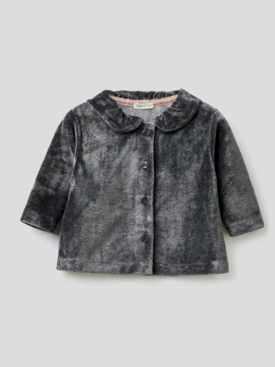 Kids' Benetton Chenille Frill Jackets Black | NZ687500