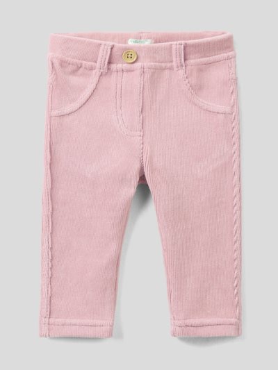 Kids' Benetton Chenille Stretch Trousers Pink | NZ804679