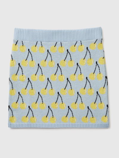 Kids' Benetton Cherry Pattern Mini Skirts Light Blue | NZ165502