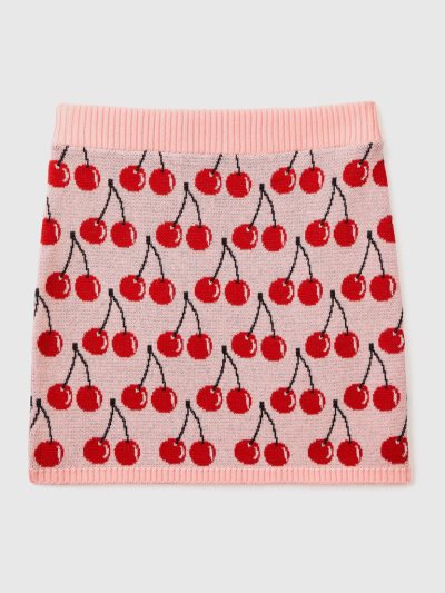 Kids' Benetton Cherry Pattern Mini Skirts Pink | NZ256324