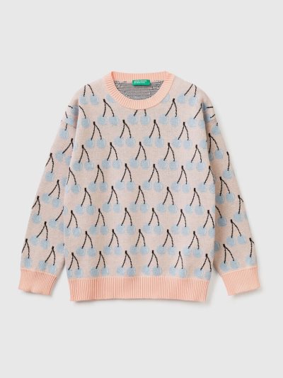 Kids' Benetton Cherry Pattern Sweaters Pink | NZ944610