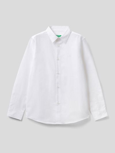 Kids' Benetton Classic Pure Cotton Shirts White | NZ509950
