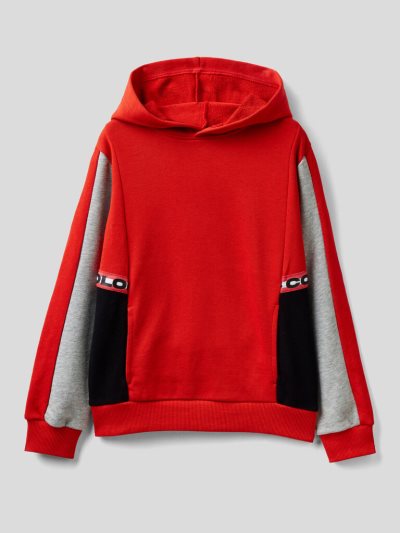 Kids' Benetton Color Block Hoodie Red | NZ079677