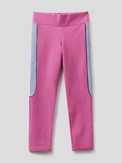 Kids' Benetton Color Block Leggings Cyclamen | NZ787155