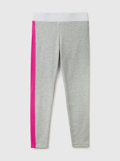 Kids' Benetton Color Block Leggings Light Grey | NZ769703